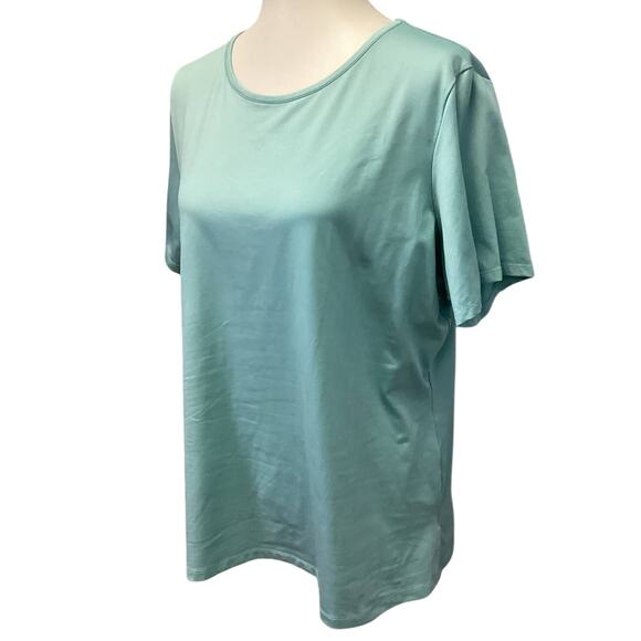 East 5th Woman Plus 1X Nylon Blend Short Sleeve Super Soft Crew Neck Tee Shirt - Picture 2 of 6